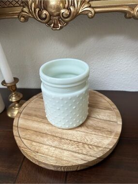 White Hobnail Glass Jar - Decorative Home Accent